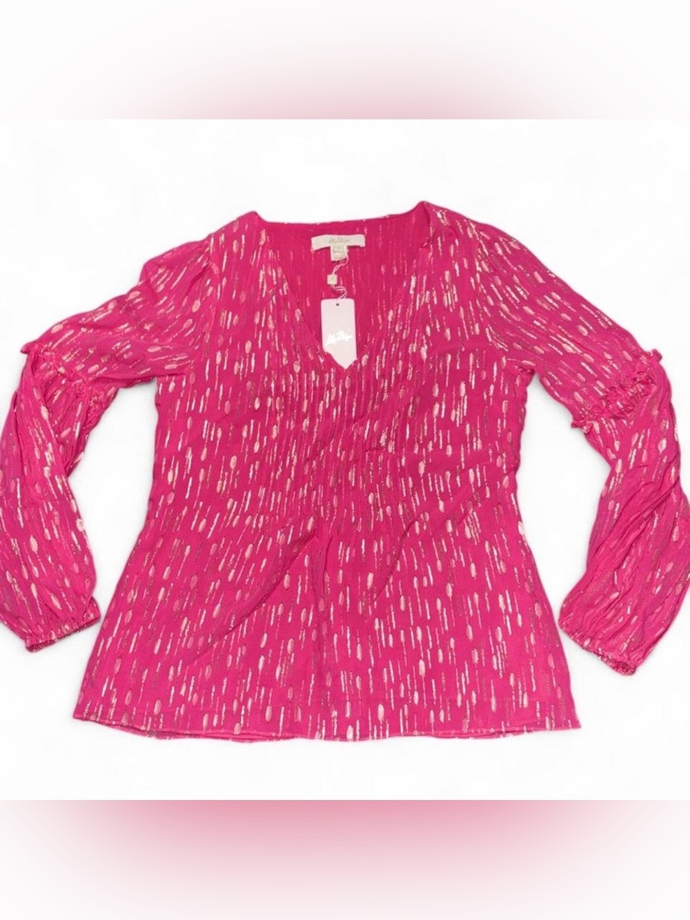 Lilly Pulitzer Pink Metallic Long Sleeve Top
